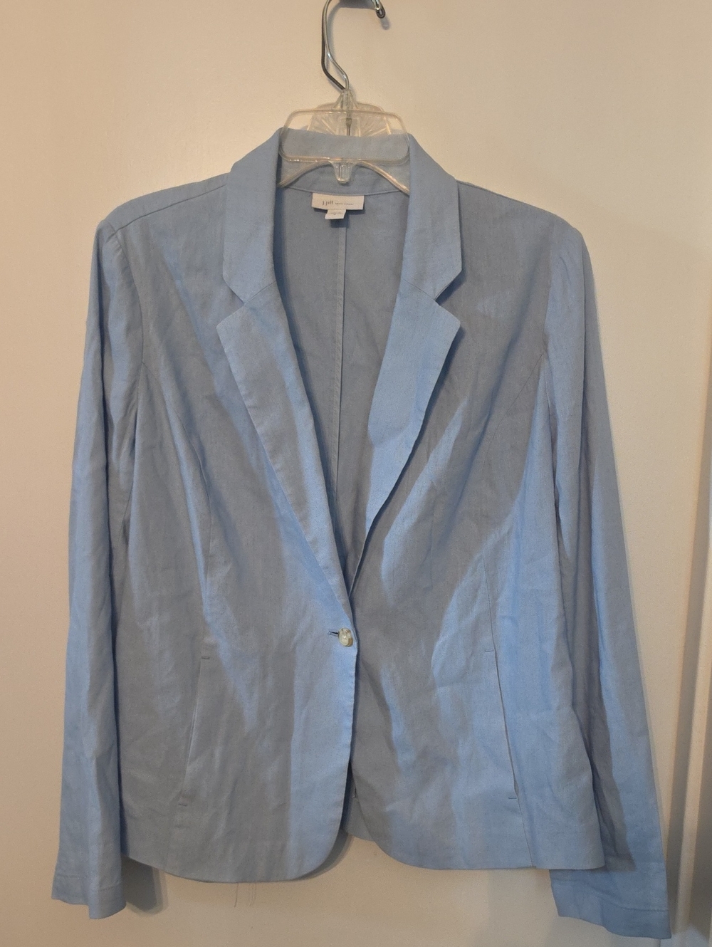 J. Jill Light Blue Linen Single-Button Blazer